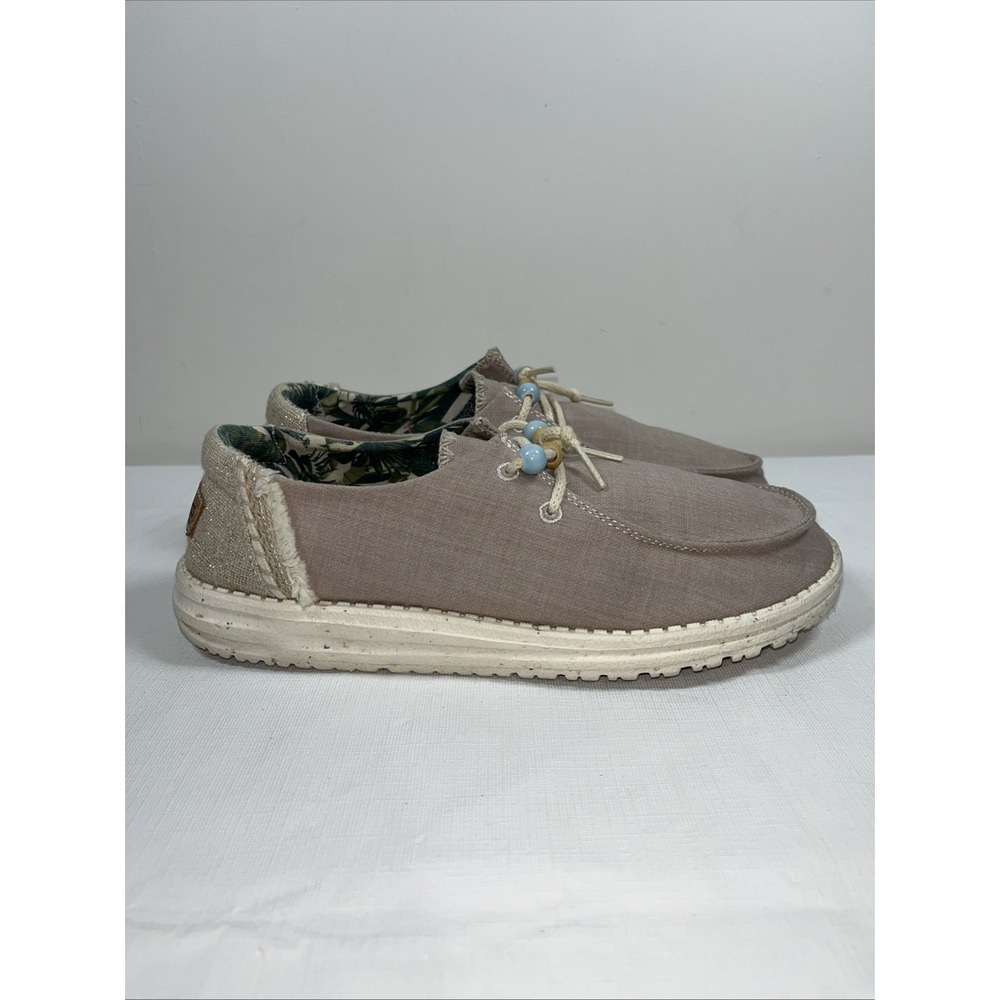 HEY DUDE Womens Wendy Natural Rosemary Size 8 Lightweight‎ Slip On Casual Shoe